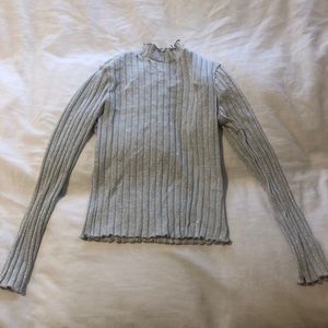 Charlotte Russe metallic gray mock neck sweater